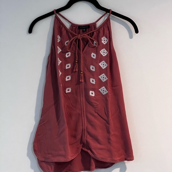 DYNAMITE pink tank with braided straps - Picture 1 of 4